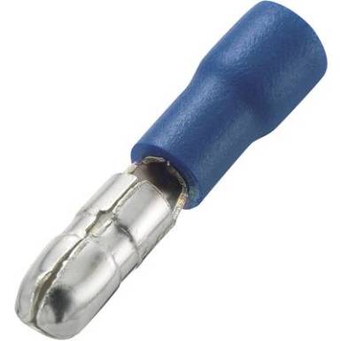 Kerek csatlakozó dugó 4 x 16 mm, kék, 100 db, Tru Components Kerek csatlakozó dugó 4 x 16 mm, kék, 100 db, Tru Components