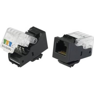 RJ12 aljzat CAT3 UTP fekete, Tru Components RJ12 aljzat CAT3 UTP fekete, Tru Components
