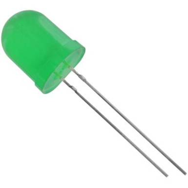 LED, Tru Components, 10 mm, szórt, zöld 330 mcd LED, Tru Components, 10 mm, szórt, zöld 330 mcd