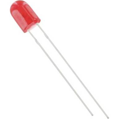 LED 5,1 mm, ov&aacute;lis, diffus, piros, 550 mcd, Tru Components