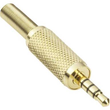 3,5 mm-es jack dugó, 4 pól., aranyozott, Tru Components 3,5 mm-es jack dugó, 4 pól., aranyozott, Tru Components