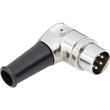 DIN aljzat, könyök, 5 pól., 240° fém, Tru Components DIN aljzat, könyök, 5 pól., 240° fém, Tru Components