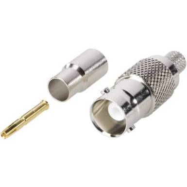 BNC aljzat, krimpelhető, 50 Ohm H155, Tru Components