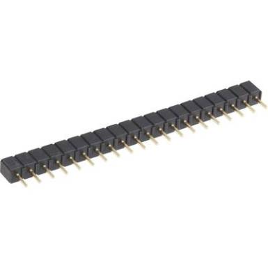 Tűs csatlakozó aljzat sor 1 x 20 pól., aranyozott, RM 2,54 mm, Tru Components 741293 Tűs csatlakozó aljzat sor 1 x 20 pól., aranyozott, RM 2,54 mm, Tru Components 741293