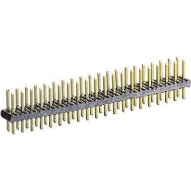 Tűs csatlakozósor 2 x 20 pól., aranyozott, Tru Components Tűs csatlakozósor 2 x 20 pól., aranyozott, Tru Components