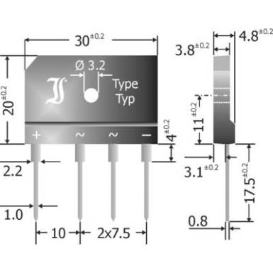 Egyenir&aacute;ny&iacute;t&oacute; h&iacute;d 25 A GBI25G, Tru Components