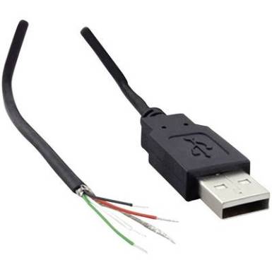 USB kábel, USB 2.0 A dugó, fekete, 1,8 m, Tru Components USB kábel, USB 2.0 A dugó, fekete, 1,8 m, Tru Components