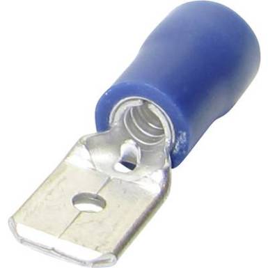 Laposérintkezős dugó 4.80 mm/0.80 mm 180 ° Részlegesen szigetelt Kék TRU COMPONENTS 1582962 Laposérintkezős dugó 4.80 mm/0.80 mm 180 ° Részlegesen szigetelt Kék TRU COMPONENTS 1582962