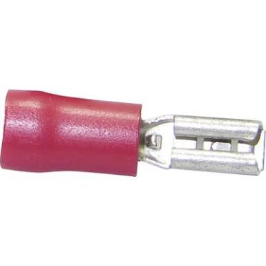 Lapos csúszósaru hüvely 4,8 x 0,8 mm, részlegesen szigetelt, piros, Tru Components 1583061 Lapos csúszósaru hüvely 4,8 x 0,8 mm, részlegesen szigetelt, piros, Tru Components 1583061