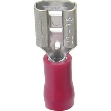 Lapos csúszósaru hüvely 4,8 x 0,5 mm, részlegesen szigetelt, piros, Tru Components 1583079 Lapos csúszósaru hüvely 4,8 x 0,5 mm, részlegesen szigetelt, piros, Tru Components 1583079