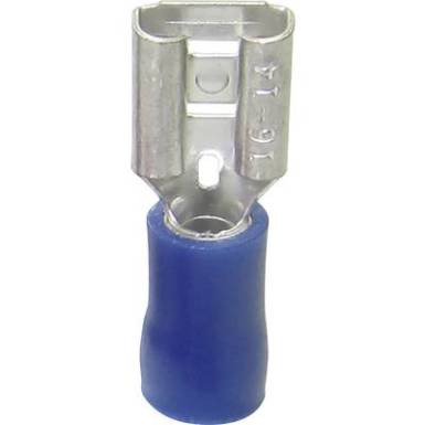 Lapos csúszósaru hüvely 4,8 x 0,8 mm, részlegesen szigetelt, kék, Tru Components 1583083 Lapos csúszósaru hüvely 4,8 x 0,8 mm, részlegesen szigetelt, kék, Tru Components 1583083