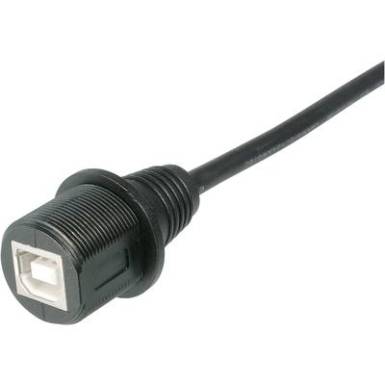 Beépíthető USB aljzat, USB 2.0 B aljzat, 1 m kábel, IP 67, Tru Components TC-A-KAB-USBB-FS-1M-203 Beépíthető USB aljzat, USB 2.0 B aljzat, 1 m kábel, IP 67, Tru Components TC-A-KAB-USBB-FS-1M-203