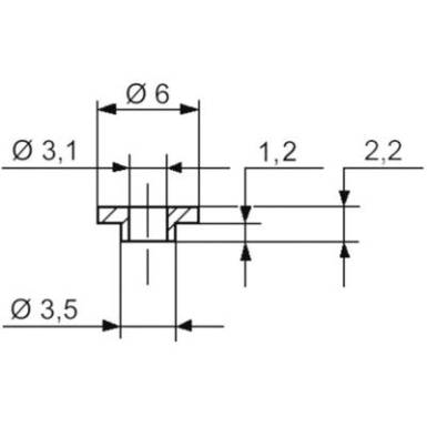 Alkatrészlábszigetelő hüvely 6 mm, 3.5 mm TRU COMPONENTS TC-V5359-203 Alkatrészlábszigetelő hüvely 6 mm, 3.5 mm TRU COMPONENTS TC-V5359-203