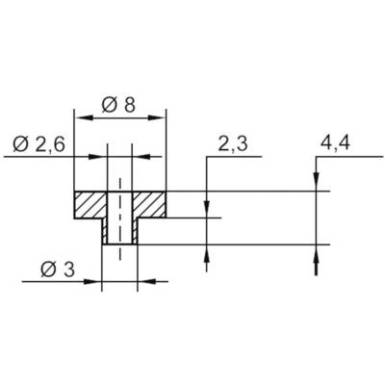 Alkatr&eacute;szl&aacute;bszigetelő h&uuml;vely 8 mm, 3 mm TRU COMPONENTS TC-V5817-203