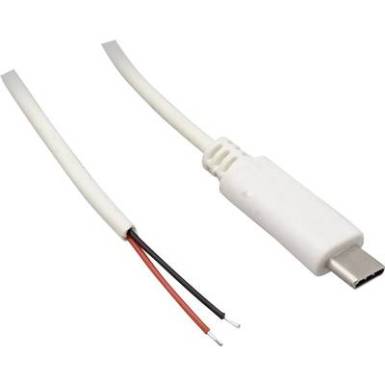 USB C 3.1 k&aacute;bel, USB C dug&oacute; - csupasz k&aacute;belv&eacute;g, feh&eacute;r, TRU COMPONENTS