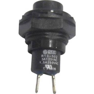 Nyomógomb 250 V/AC 1.5 A 1 x KI/(BE) TRU COMPONENTS TC-R13-502A-05BK Nyomó Nyomógomb 250 V/AC 1.5 A 1 x KI/(BE) TRU COMPONENTS TC-R13-502A-05BK Nyomó