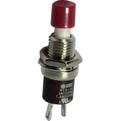 Nyom&oacute;gomb 250 V/AC 1.5 A 1 x BE/(KI) TRU COMPONENTS TC-R13-24B1-05 RD Nyom&oacute;