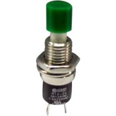 Nyomógomb 250 V/AC 1.5 A 1 x BE/(KI) TRU COMPONENTS TC-R13-24B1-05 GN Nyomó Nyomógomb 250 V/AC 1.5 A 1 x BE/(KI) TRU COMPONENTS TC-R13-24B1-05 GN Nyomó