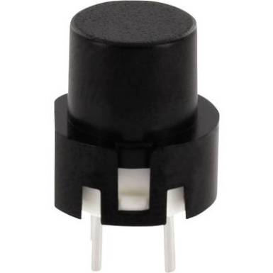 Nyomógomb 0,01A 35V/DC kerek, fekete, Tru Components Nyomógomb 0,01A 35V/DC kerek, fekete, Tru Components