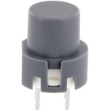 Nyomógomb 0,01A 35V/DC kerek, szürke, Tru Components Nyomógomb 0,01A 35V/DC kerek, szürke, Tru Components