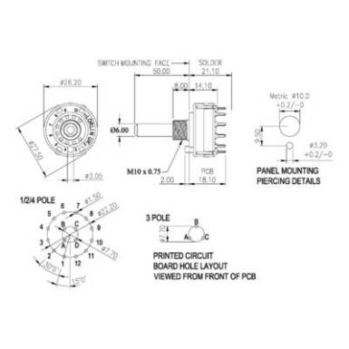 Forgó kapcsoló 0.35 A Kapcsolási pozíciók 12 12 x 30 ° TRU COMPONENTS TC-DS1X12P Forgó kapcsoló 0.35 A Kapcsolási pozíciók 12 12 x 30 ° TRU COMPONENTS TC-DS1X12P
