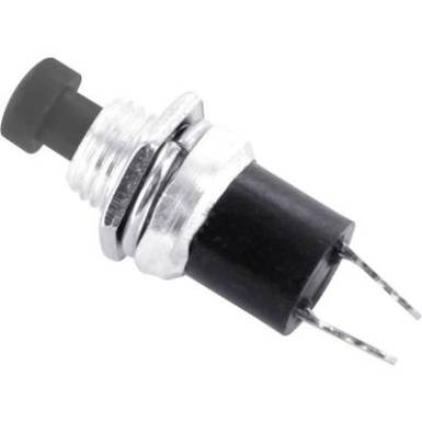 Nyomógomb 0,5A 125V/AC kerek, fekete, Tru Components Nyomógomb 0,5A 125V/AC kerek, fekete, Tru Components
