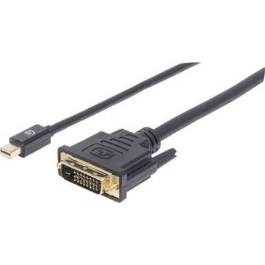 Manhattan DVI Csatlakoz&oacute;k&aacute;bel [1x Mini DisplayPort dug&oacute; - 1x DVI dug&oacute;, 24+1 p&oacute;lus&uacute;] 1.8 m Fekete