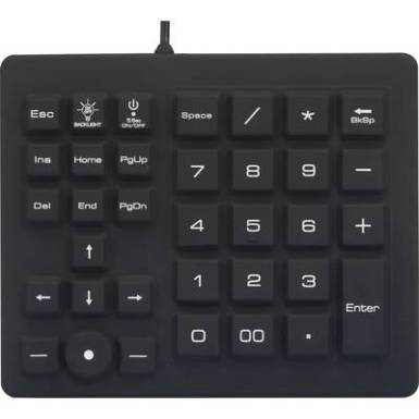 USB-s numerikus billentyűzet, fröccsenő víz ellen védett, porvédett, fekete, Renkforce USB-s numerikus billentyűzet, fröccsenő víz ellen védett, porvédett, fekete, Renkforce