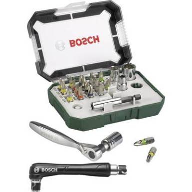 Bit készlet 27 részes Bosch Accessories Promoline 2607017392 Egyeneshornyú, Kereszthornyú Pozidriv, Kereszthornyú Phillips, Belső hatlap, TORX Racsnival Bit készlet 27 részes Bosch Accessories Promoline 2607017392 Egyeneshornyú, Kereszthornyú Pozidriv, Kereszthornyú Phillips, Belső hatlap, TORX Racsnival