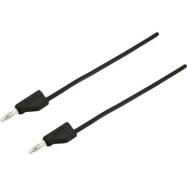 M&eacute;rővezet&eacute;k, 4 mm-es dug&oacute; - 4 mm-es dug&oacute;, 0,5 m, fekete, VOLTCRAFT MSB-300