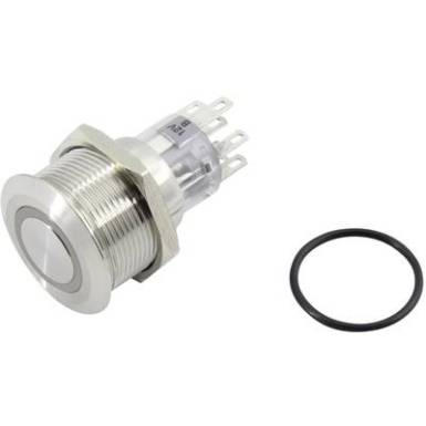 Nyomógomb 250 V 5 A 2 x KI/(BE) IP65, TRU COMPONENTS TC-GQ22-A-22E/W/12V/S203 Nyomógomb 250 V 5 A 2 x KI/(BE) IP65, TRU COMPONENTS TC-GQ22-A-22E/W/12V/S203