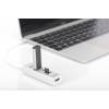 Digitus DA-70243 3 port USB 2.0 hub Alumínium házzal, OTG funkcióval, Beépített SD kártyaolvasóval, Fém ház Alumínium