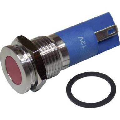 LED-es jelzőlámpa, vörös, 12 V DC/AC, TRU COMPONENTS 1605981 LED-es jelzőlámpa, vörös, 12 V DC/AC, TRU COMPONENTS 1605981
