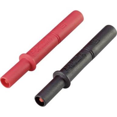 M&eacute;rőhegy hosszabb&iacute;t&oacute; [4 mm-es dug&oacute; - Alj, 4 mm] Fekete, Piros VOLTCRAFT MSL-505