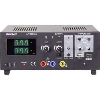 Labortápegység, szabályozható VOLTCRAFT VLP-1303 USB 0 - 30 V 0.01 - 3 A 123 W OVP Kimenetek száma 3 x Labortápegység, szabályozható VOLTCRAFT VLP-1303 USB 0 - 30 V 0.01 - 3 A 123 W OVP Kimenetek száma 3 x