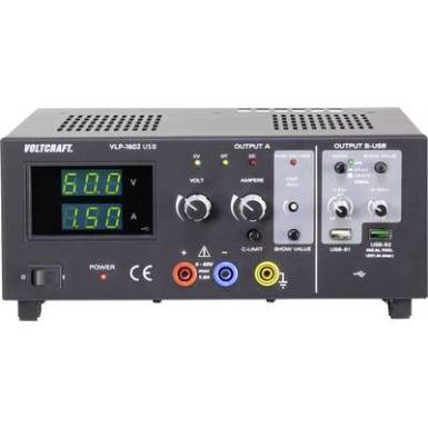 Labortápegység, szabályozható VOLTCRAFT VLP-1602 USB 0 - 60 V 0.01 - 1.5 A 123 W OVP Kimenetek száma 3 x Labortápegység, szabályozható VOLTCRAFT VLP-1602 USB 0 - 60 V 0.01 - 1.5 A 123 W OVP Kimenetek száma 3 x