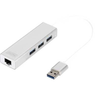 Digitus DA-70250-1 3+1 port USB 3.0 hub Ezüst Digitus DA-70250-1 3+1 port USB 3.0 hub Ezüst