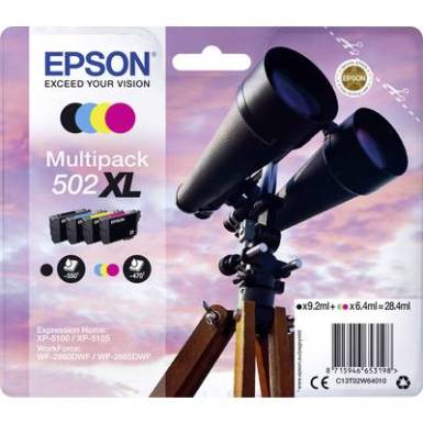 Epson Tinta kombicsomag T02W64, 502XL Eredeti Fekete, Cián, Bíbor, Sárga C13T02W64010 Epson Tinta kombicsomag T02W64, 502XL Eredeti Fekete, Cián, Bíbor, Sárga C13T02W64010