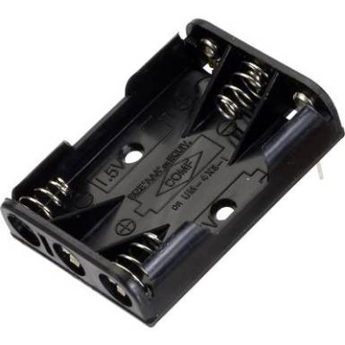 Elemtartó mikroelemhez 3x AAA, nyákba forrasztható, TRU COMPONENTS BH 431-1P Elemtartó mikroelemhez 3x AAA, nyákba forrasztható, TRU COMPONENTS BH 431-1P