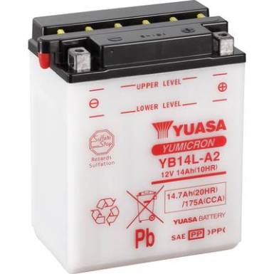 Motorkerékpár elem Yuasa YB14L-A2 12 V 14 Ah A következő modellekhez Motorkerékpárok, Motoros rollerek, Quadok, Jetski, Hómobil, Fűnyíró traktor Motorkerékpár elem Yuasa YB14L-A2 12 V 14 Ah A következő modellekhez Motorkerékpárok, Motoros rollerek, Quadok, Jetski, Hómobil, Fűnyíró traktor