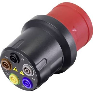 M&eacute;rőadapter [CEE dug&oacute;, 32 A, 5 p&oacute;lus&uacute; - Alj, 4 mm] VOLTCRAFT VMA-3L 32 S&ouml;t&eacute;tsz&uuml;rke, Piros