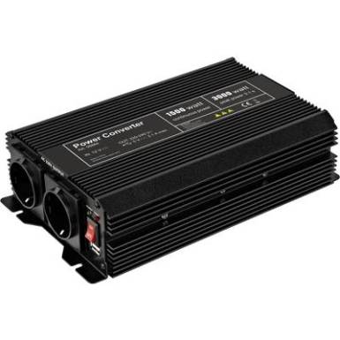 Goobay SPW IT Inverter 1500 W 12 V/DC - 230 V/AC, 5 V/DC