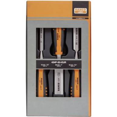 Favéső készlet, 3 részes, 12, 18, 25 mm, Bahco 424P-S3-EUR Favéső készlet, 3 részes, 12, 18, 25 mm, Bahco 424P-S3-EUR