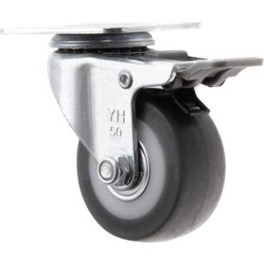 TOOLCRAFT TO-5137869 forgó görgő fékkel és szerelőlappal TPR 50 mm TOOLCRAFT TO-5137869 forgó görgő fékkel és szerelőlappal TPR 50 mm