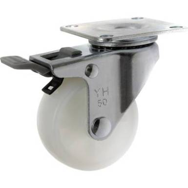 TOOLCRAFT TO-5137875 forgó görgő fékkel és szerelőlappal, polamid 50 mm TOOLCRAFT TO-5137875 forgó görgő fékkel és szerelőlappal, polamid 50 mm
