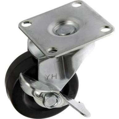 TOOLCRAFT TO-5137887 forgó görgő fékkel és szerelőlappal, gumi 50 mm TOOLCRAFT TO-5137887 forgó görgő fékkel és szerelőlappal, gumi 50 mm