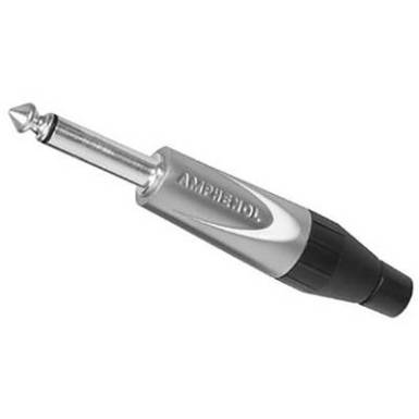 Amphenol Jack csatlakozó, 6,35 mm Dugó, egyenes Pólusszám: 2 Mono Ezüst 1 db Amphenol Jack csatlakozó, 6,35 mm Dugó, egyenes Pólusszám: 2 Mono Ezüst 1 db