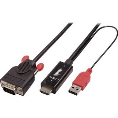 LINDY HDMI / VGA Csatlakoz&oacute;k&aacute;bel [1x HDMI dug&oacute; - 1x VGA dug&oacute;] 2 m Fekete