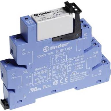 Csatoló relé 1 db 24 V/DC, 24 V/AC 8 A 2 váltó Finder 38.52.0.024.0060 Csatoló relé 1 db 24 V/DC, 24 V/AC 8 A 2 váltó Finder 38.52.0.024.0060