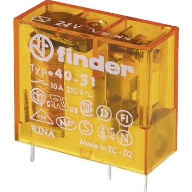 Finder 40.31.8.230.0000 Nyák relé 230 V/AC 10 A 1 váltó 1 db Finder 40.31.8.230.0000 Nyák relé 230 V/AC 10 A 1 váltó 1 db